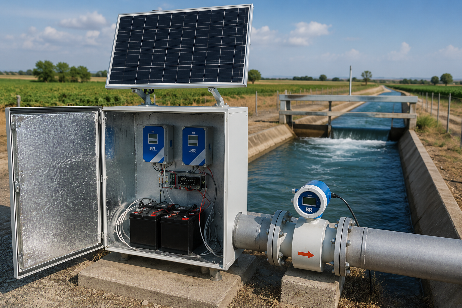 solar power operated electromagnetic flow meters